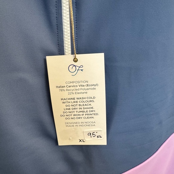 Ocean Flo surf color block one piece swimsuit size XL (runs small) NWT - Picture 3 of 6